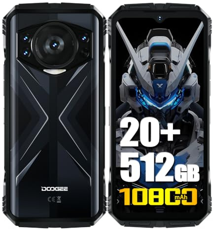 DOOGEE S118 4G Rugged Smartphone, 10800mAh Batteria, Helio G99 20GB + 512GB, 6.58'' FHD+, 50MP Triple AI Fotocamera (8MP Visione Notturna)+ 32MP, Cellulare Impermeabile, NFC