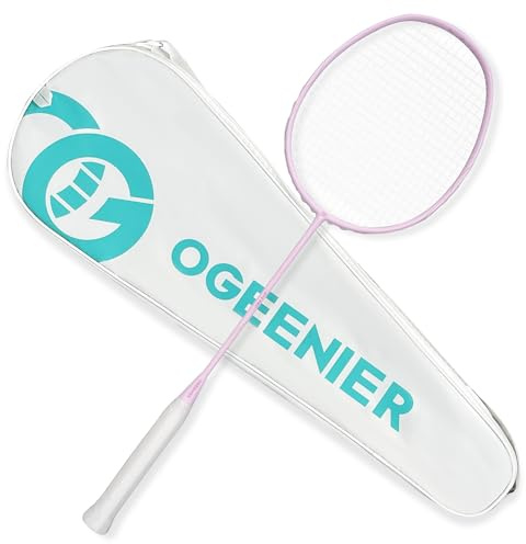 OGEENIER Badminton Racket Carbon Fiber, Lightweight Badminton Racquet, Includes Overgrip and Bag