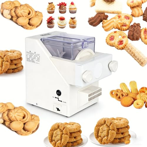HaiZethonic Macchina Automatica per Biscotti,Set Pressa Elettrica per Biscotti da 180w,Stampo per Biscotti con Dischi Beccuccio per Glassa,per La Preparazione Torte Fai da Te Decorazione