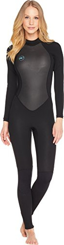 O'Neill Women's Reactor-2 3:2mm Back Zip Full Wetsuit, Lightweight Warmth and Flexibility for All Water Activities, Black/Black, 10S