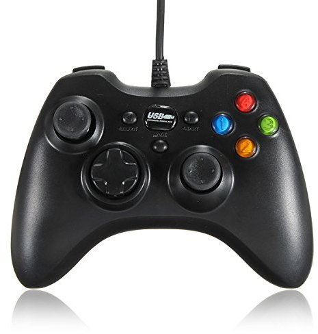 C-FUNN Dual Shock Cablato USB Gamepad Joypad per Pc