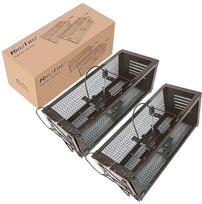 Ratzfatz Piège à Rats Multi-Catch Cage XXL, Sensibilité Ajustable, No Kill, Réutilisable,pour Usage Intérieure/Extérieure, pour Attraper Les Souris Les Rats et Autres Rongeurs de Taille Similaire (2)