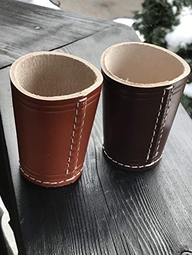 Leder Würfelbecher Color Braun (Hellbraun)