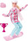 Barbie Muñeca Rubia Deportista de Invierno, Articulada, con Atuendo y Tabla de Snowboard y Trofeo, 30,48 cm, Regalo para Niños de 3+ Años