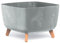 Gardening Naturally Indoor Plant Pot Zinnia Stylish and Durable Planter for Houseplants (Square Pot 40cm - Concrete)