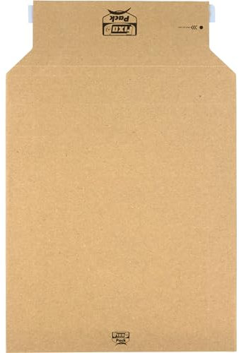 Fixo Packung | 30 Versandumschläge aus festem Karton mit Faltenbalg | 321 x 382 mm | Mindestmaße 250 x 312 mm | Faltenbalg 70 mm | selbstklebender Verschluss | Faltenbalg 70 mm | perfekt für die