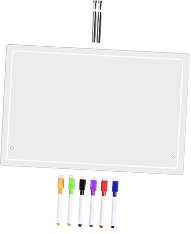 SEWACC 1satz Acryl Memo Board Transparent Schreibtafel Für Schreibtisch Wiederverwendbar Leicht Abwischbar Inkl Werbenadeln Whiteboard-stifte Für Büro Und Zuhause