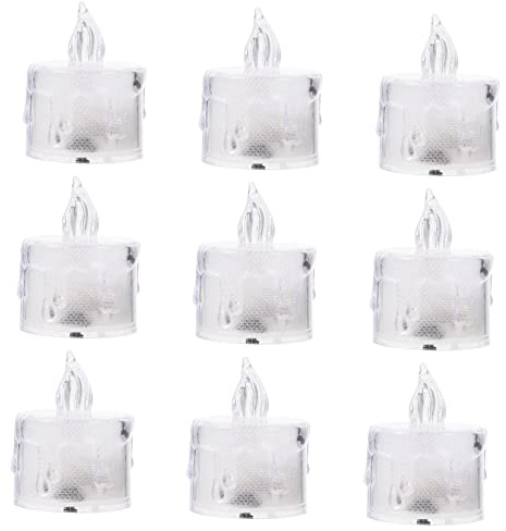 OSALADI 24piezas Velas De Simulación Pequeñas Lámparas Eléctricas Para Decoración De Escritorio Vela Electrónica De Material Acrílico Para Escenario De Navidad