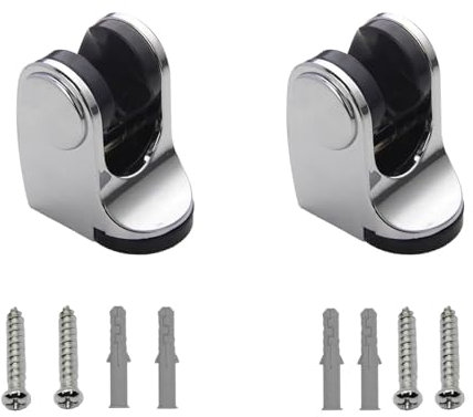 Caiyloxn Verstellbare Duschkopfhalterung 2 stück Duschhalterung（70mmx 40mm）Silber Duschkopfhalter Universal Duschbrause Halterung Shower head holder mit Schraubbefestigung