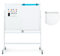 FANTASK Doppelseitiges mobiles Whiteboard, 120 x 90 cm, Trocken abwischbares magnetisches Whiteboard mit Gittermuster, Rollen, Ständer und Stiftablage, inkl. Zubehör für Büro, Zuhause (Weiß)