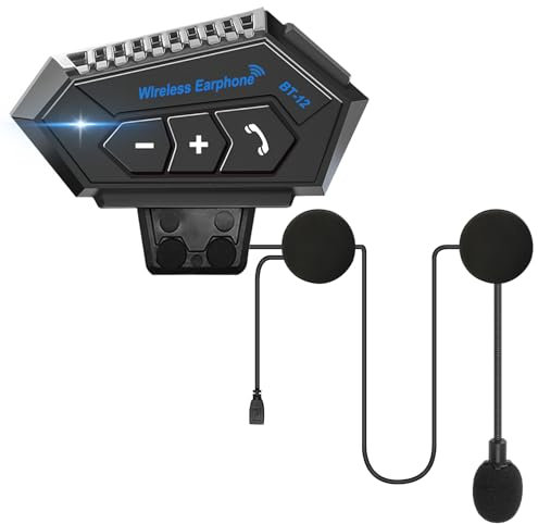 OBEST Cuffie Bluetooth per Casco da Moto,auricolari Bluetooth Casco Moto,Durata della Batteria di 30 ore, Microfono con Riduzione del Rumore, Qualità Audio HD per Tutti i tipi di Casco