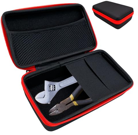 Fahibin Bolsa para Herramientas de EVA, Estuche Porta Herramientas, Bolsa para Herramientas Negra EVA Carcasa Dura Impermeable Funda para Herramientas portátil, 22 x 12,5 x 6,5 cm, Negro