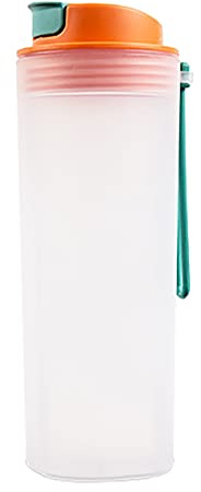 Bottle 550ML Layer Plastic Cup Protein Powder Shaker Cup Cup Sports Fitness Water Cup (Orange, One Size)