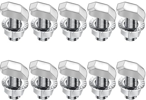 Hammarhuvudskruvar M6 x 12 rostfritt stål A2-70,10 stycken hammarhuvudskruvar med spärrtandmuttrar flänsmuttrar stavskruvar M6 för PV solmonteringsskenor växthus och aluminiumprofil för solceller