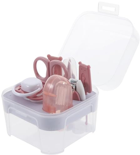 SECFOU Set de Cuidado de Uñas para Bebés Recién Nacidos Cortaúñas Seguro, Tijeras en Color Rosa, Material Plástico y Metal, Adecuado para Baby Shower