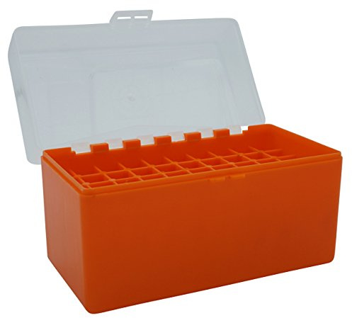 Waffenpflegewelt WPW Patronenbox Kaliber 30.06/6,5 x 55-50 Stück orange mit Klappdeckel