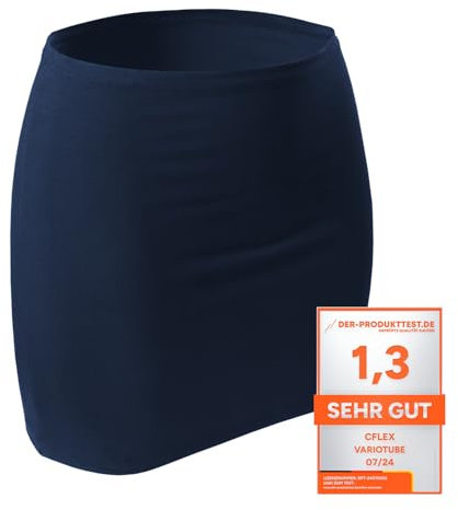 CFLEX Damen Variotube-Nierenwärmer, Shirtverlängerung, Minirock aus Baumwolle - Navy XL-XXL