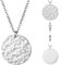 BONNYBIRD® Platten Kette Silber Damen Edelstahl Halskette mit Platte Coin Plättchen Anhänger Gehämmert Boho Runde Silberkette Schmuck Wasserfest Frauen Bohemian Layering