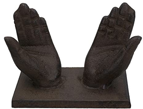 Cookbook Stand Hands Holding for Phone & Tablet Metal Kitchen Recipe Display