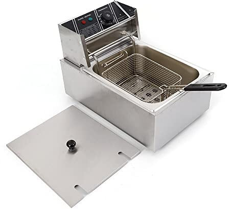 SHZICMY Freidora de acero inoxidable de 2500 W, 6 litros, freidora profesional de zona fría