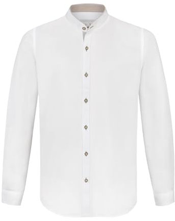 Stockerpoint Herren Salto Trachtenhemd, Weiss grau, L