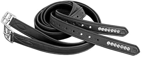 EURORIDING Glitzer Steigbügelriemen schwarz - 150