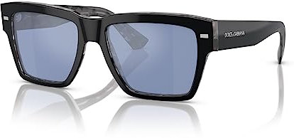 Dolce & Gabbana Herren 0dg4431 55 34031u Sonnenbrille, Black Avana/Light Blue
