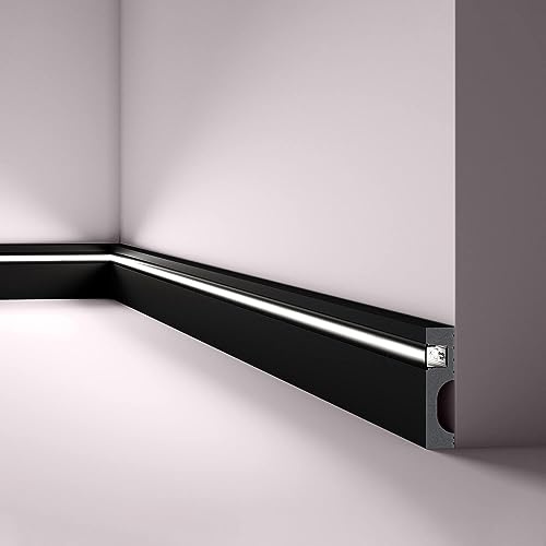 IL11 BLACK WALLSTYL Lichtleisten - 80 x 20 x 2000 mm - NOËL & MARQUET - eine Marke von NMC - Extrudiertes Polystyrol mit hoher Dichte