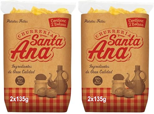 Churrería Santa Ana Patatas Fritas con Sal, 270g, 270 gramo, 1 (Paquete de 2)