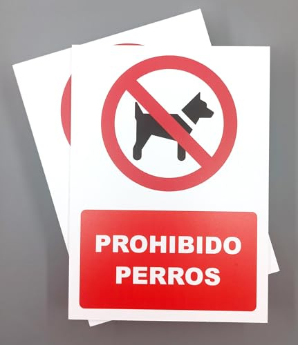 GOYAPRINT Cartel Prohibido Perros Pack 2ud 18x25cm Señal Seguridad