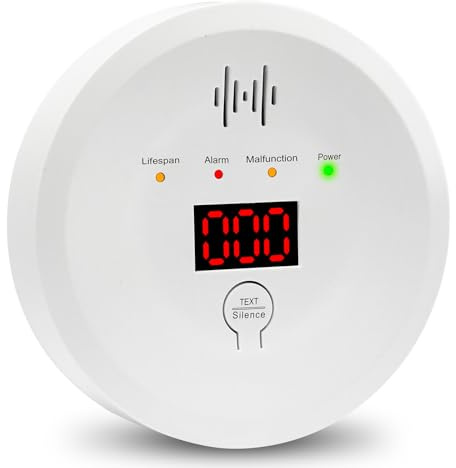 Carbon Monoxide Detector,Portable CO Alarm with LED Display for Home Travel,CO Detector Monitor Battery Powered with Test Button&85dB Sounding Alarm(Not included AA Batteries)