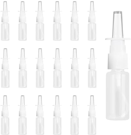 Makoto Nobu 20 st nässprayflaska, 10 ml påfyllningsbar tom nässpray, bärbar plastflaska med fin dimma för näsrengöring och rhinitvård, perfekt för hem- och reseanvändning