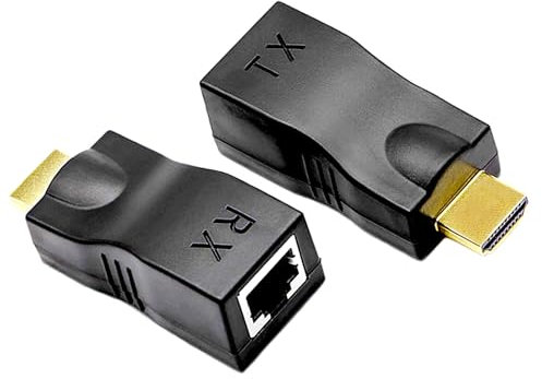 WLGQ HDMI vers RJ45 Kit D'Adaptateur D'Extension Réseau, Convertisseur De Signal Cat5e / Cat6, Noir