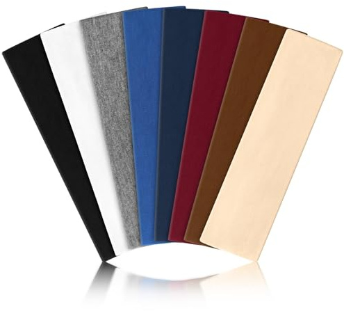 AWUMBUK Fascia Capelli Donna Uomo, 8 Pezzi Fasce Per Capelli Donna Elastica Antiscivolo Headband Sport Yoga Fitness Fascette Capelli Unisex Accessori Per Capelli (Blu)