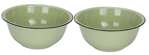 GLEAVI 2pezzi Ciotola Smaltata Per Alimenti Contenitore Per Alimenti Smaltato Bacinella Smaltata