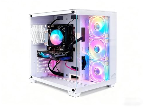 STGsivir Gaming PC, GeForce RTX 3050 6GB GDDR6,Ryzen 7 5700X bis zu 4.6 Ghz,16G DDR4,1TB SSD,WLAN 6,BT5.0,RGB Lüfter x3,Windows11 Pro,Gamer PC Computer Desktop