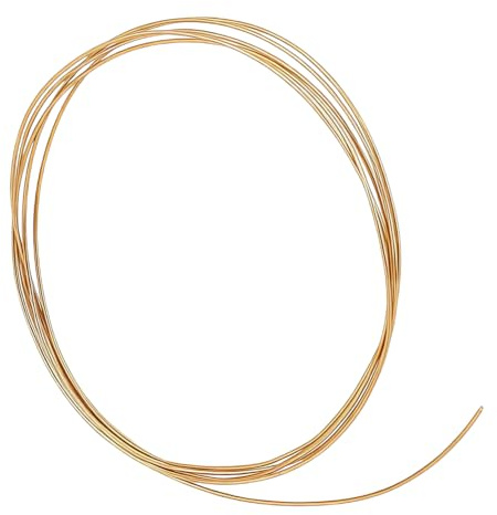 BENECREAT Filo In Argento Sterling 925 Placcato Oro Vero Da 0.6mm, Filo per Gioielli Semi-Tondo Morbido Da 1 m con Panno per Lucidatura per Anelli, Braccialetti e Gioielli
