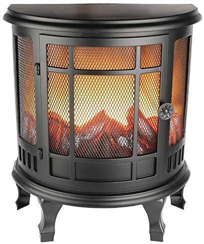 Ideas con corazón LED de chimenea nostálgica decorativa eléctrica funciona pilas sin calefacción, efecto llamas fuego realista, 35 x 30 17 cm, función temporizador (6 horas encendido/18 apagado)