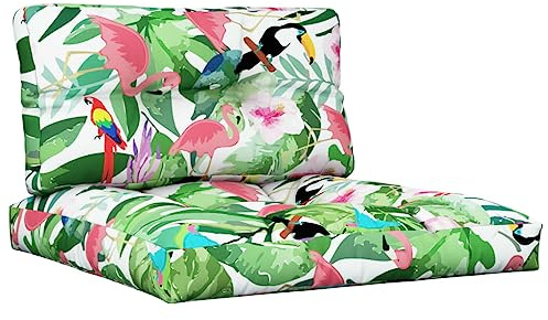 vidaXL Lot de 2 Coussins de Palette, Coussins de Siège de Salon, Coussins de Canapé de Jardin, Coussins de Chaise Extérieur, Multicolore Tissu