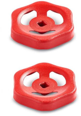 Ganter Standardelement, plåthandtag, ventilhjul, ventilhandtag, avstängningsventil, 2 stycken, GN 227.6-ST-100-V10-RT, diameter 100 mm, kvadrat V10