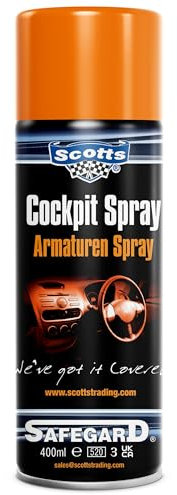 Scotts Premium Cockpit Spray | Fast Acting, Foaming Action Dashboard Cleaner, Refresh, Restore & Protect | Specifically Formulated to Remove Stains, Marks, Odurs and Grime | 400ml Spray