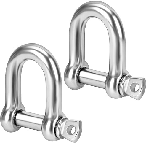 M10 D Shackles with Screw Lock (Pack of: 4) Heavy Duty Steel Durable Hook Ring for Towing and Outdoor Activities DIYUK