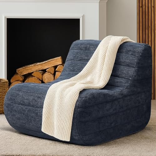 KKdema Bean Bag Chair, Fireside Bean Bags Lazy Sofa Sack, Big Beanbag Chair Floor Couch, Memory Foam Lounge Chair for Bedroom, Living Room, Office and Home (Gray)