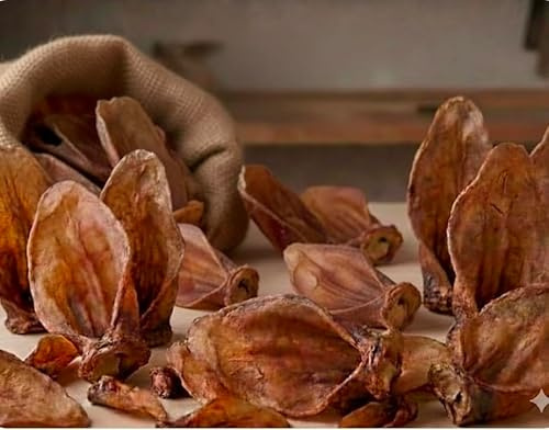 DEI NATURE Orecchie di Bovino Essiccate, CONFEZIONE DA 12 UNITÀ Snack Naturale di Manzo per Cani, adatto dieta Barf