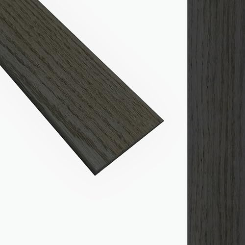 Solid Oak Flat Threshold Transition Door Bar 70mm Wide x 6mm Thick - For Solid, Engineered & Laminate Flooring. 0.9m, 1.1.0m, 1.8m or 2.7m Lengths. (Dark Grey Oak, 0.9m)