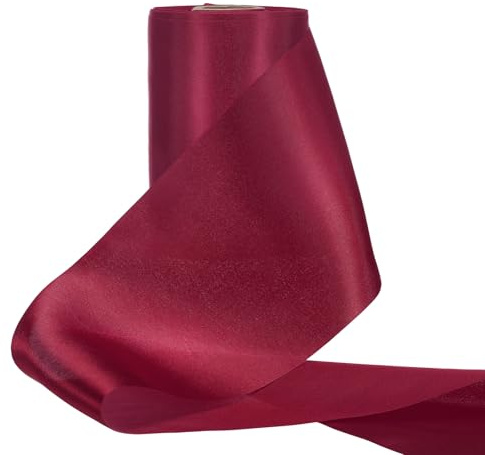 PATIKIL Cinta De Satén De 10 Cm De Ancho 20 Metros Cinta Gruesa De Color Sólido Para Envolver Regulos Lazos Para Sillas De Boda Ramos De Decoración De Fiestas Lazos Color Vino Tinto