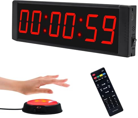temparizador de centa con botón de Inicio/Parada, Grande de Reloj 12/24 h para