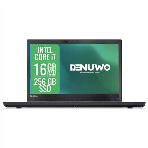 Lenovo Thinkpad Laptop Computer Business, Pc Portatile Notebook Intel i7 7th, Ram 16 Gb, SSD 256 Gb, Display FHD da 14, WiFi, Windows 11 Pro + Libre Office (Ricondizionato)