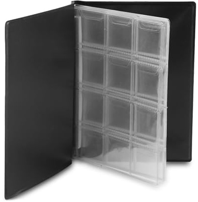 Annadue World Coin Storage Folder, 120 Fickor 10 Sidor Myntalbum, Penninginsamlingshållarbok, Myntbok för Samlare (Svart)