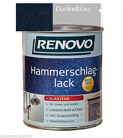 Hammerschlaglack Dunkelblau 250 ml Glänzend Renovo